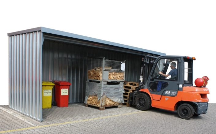 Unterstand für Tonnen Gitterboxen Paletten