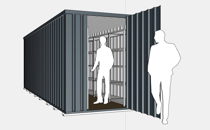 Selbstabaucontainer in anthrazit